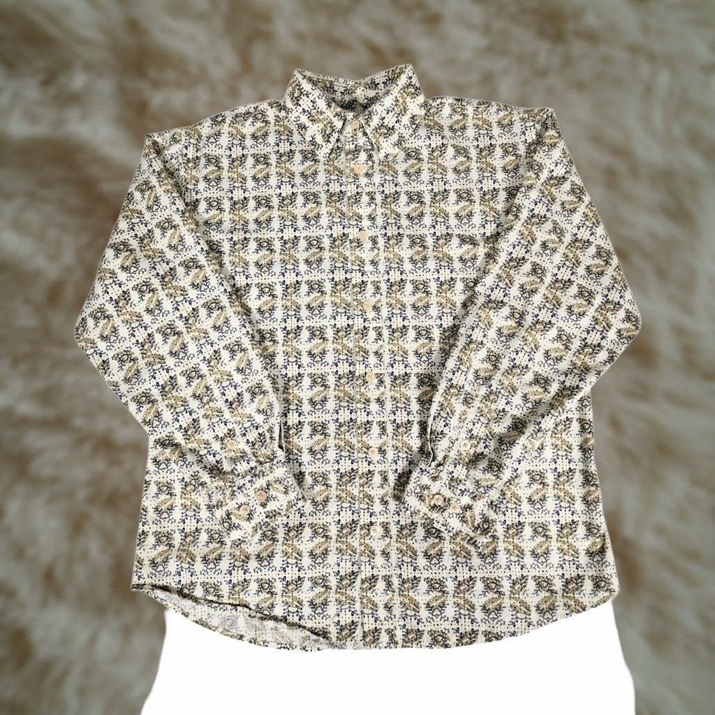 Vintage Indigo Joe Shirt Medium Mens Patterned Button Down Long Sleeve Cotton Size US M / EU 48-50 / 2 - 1 Thumbnail