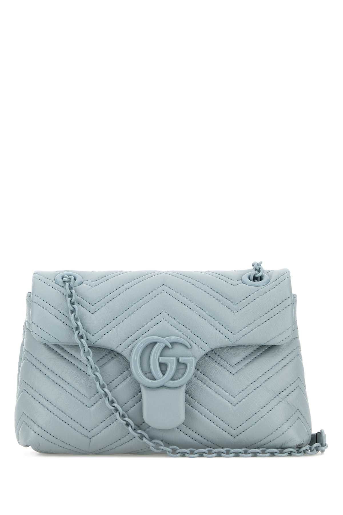 Gucci Light Blue Nappa Leather Small Gg Marmont Shoulder Bag Size ONE SIZE - 1 Thumbnail
