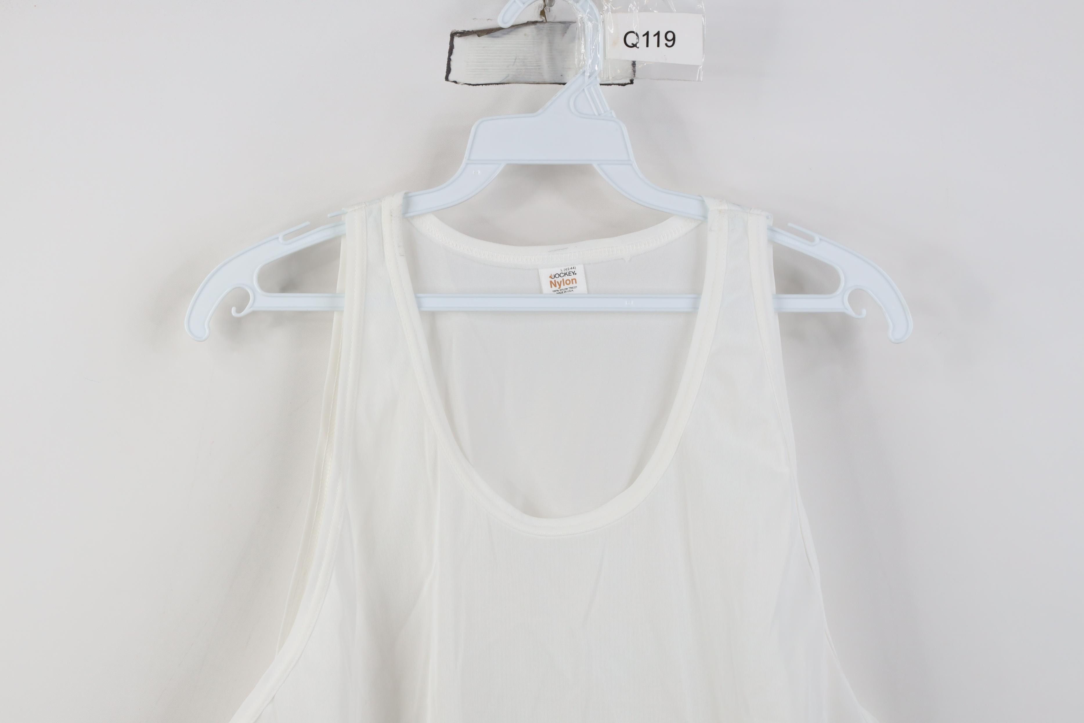 Vintage Vintage 70s Streetwear Mesh Nylon Tank Top T-Shirt White USA Size US L / EU 52-54 / 3 - 2 Thumbnail