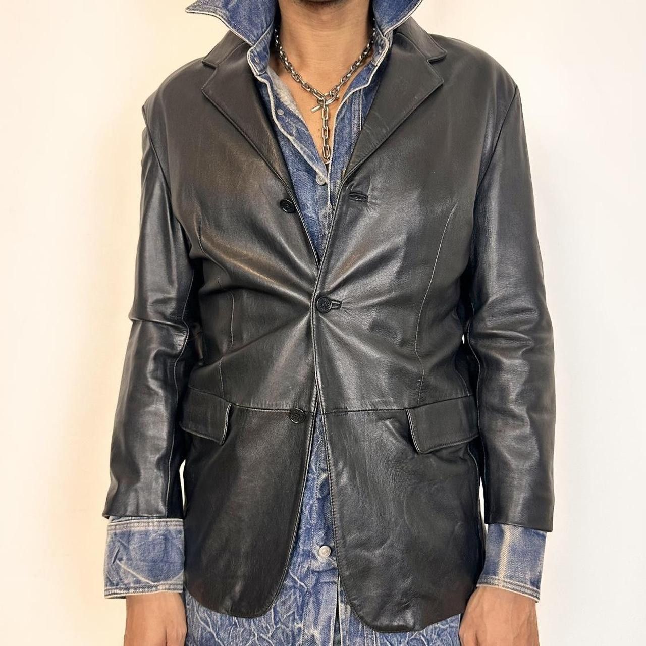 Sisley Vintage Sisley Black Leather Blazer - Medium Size US M / EU 48-50 / 2 - 2 Thumbnail