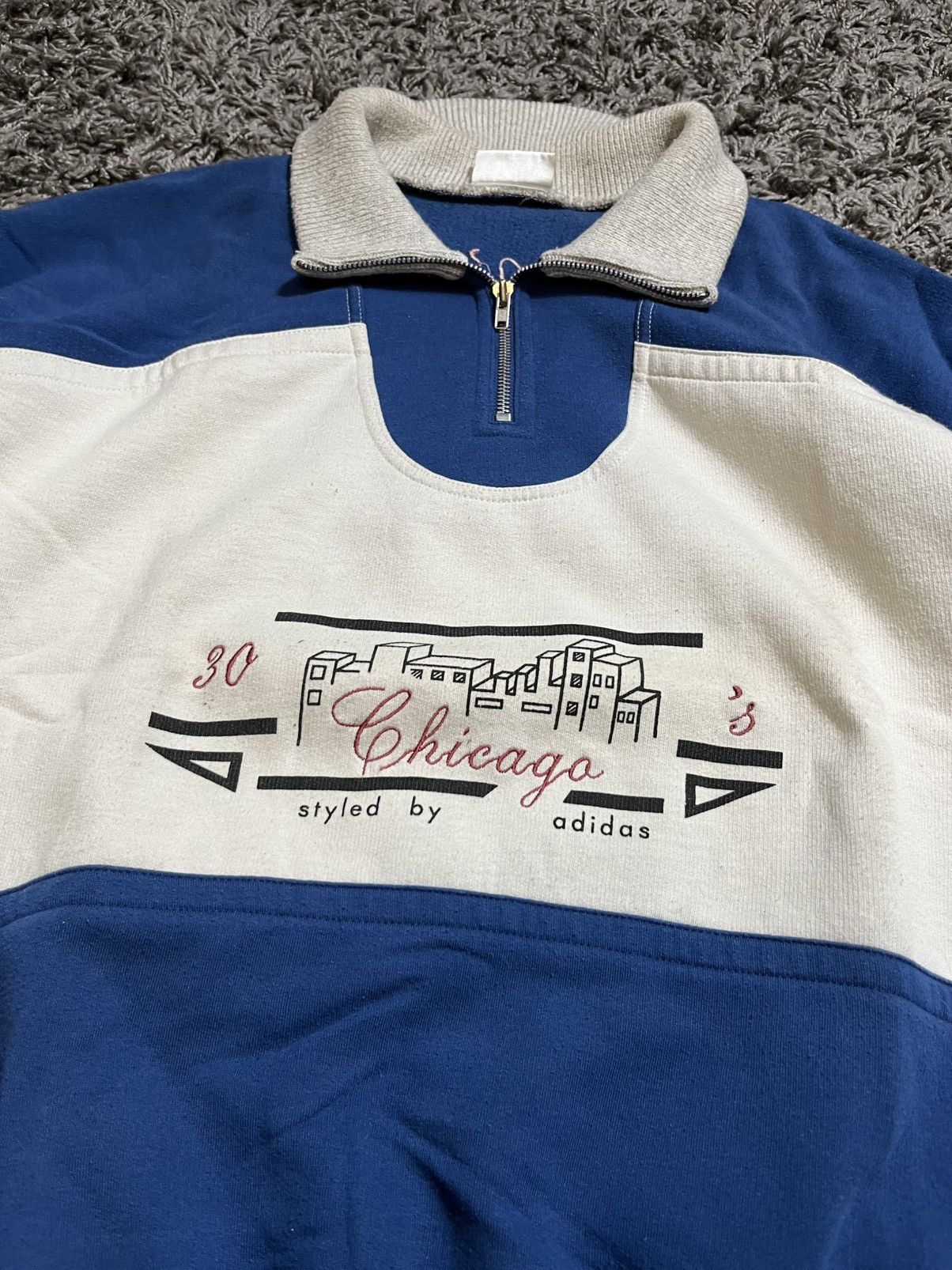 Adidas GRAIL 😍ADIDAS “ 1930’s CHICAGO” KNITTED VINTAGE SWEATSHIRT Size US L / EU 52-54 / 3 - 2 Thumbnail