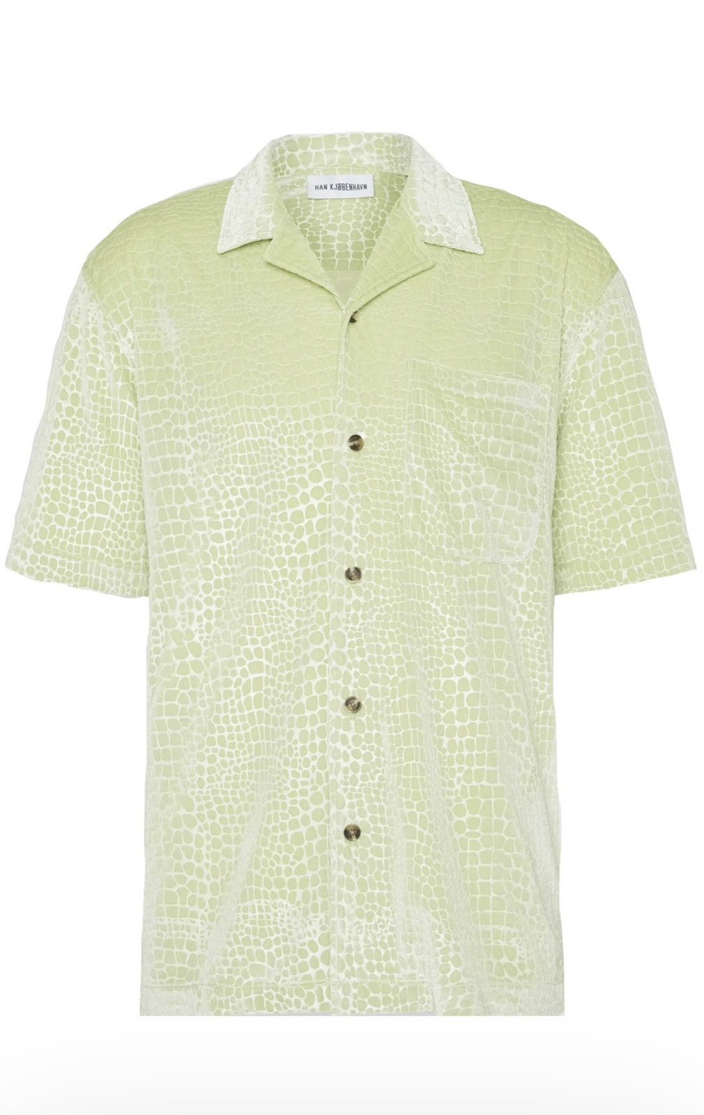 Han Kjobenhavn !DS! SS21 Han Kjobenhavn Pale Green Croc Skin Summer Shirt Size US M / EU 48-50 / 2 - 2 Thumbnail