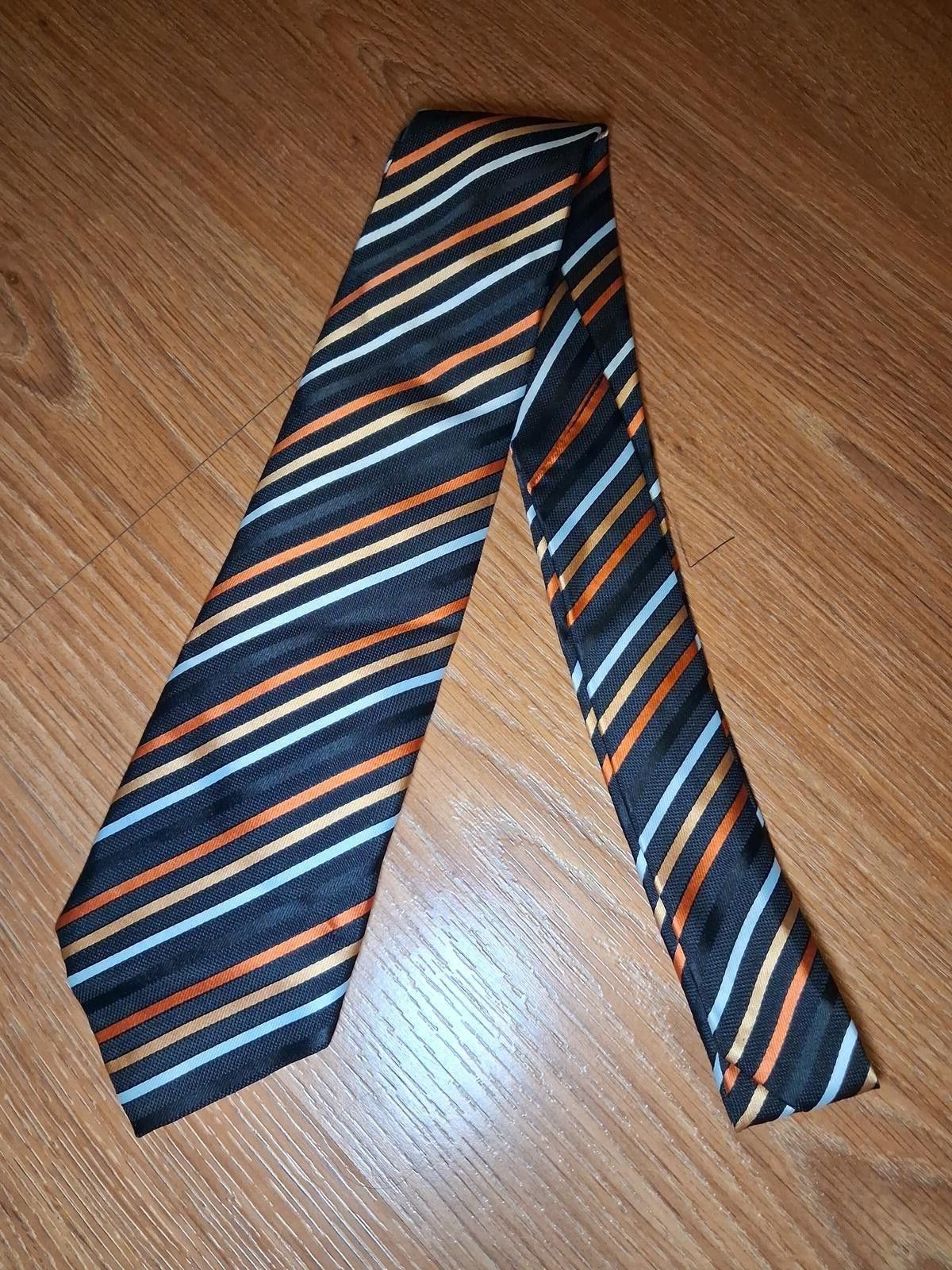 Giorgio Armani Giorgio Armani Silk Tie Black Striped Handmade in Italy Wide Size ONE SIZE - 5 Thumbnail