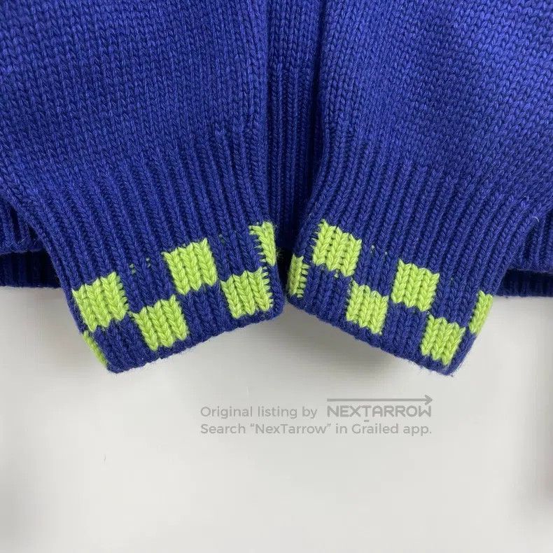 Louis Vuitton Louis Vuitton Blue checkerboard arm logo jacquard knit swe Size US XS / EU 42 / 0 - 7 Thumbnail