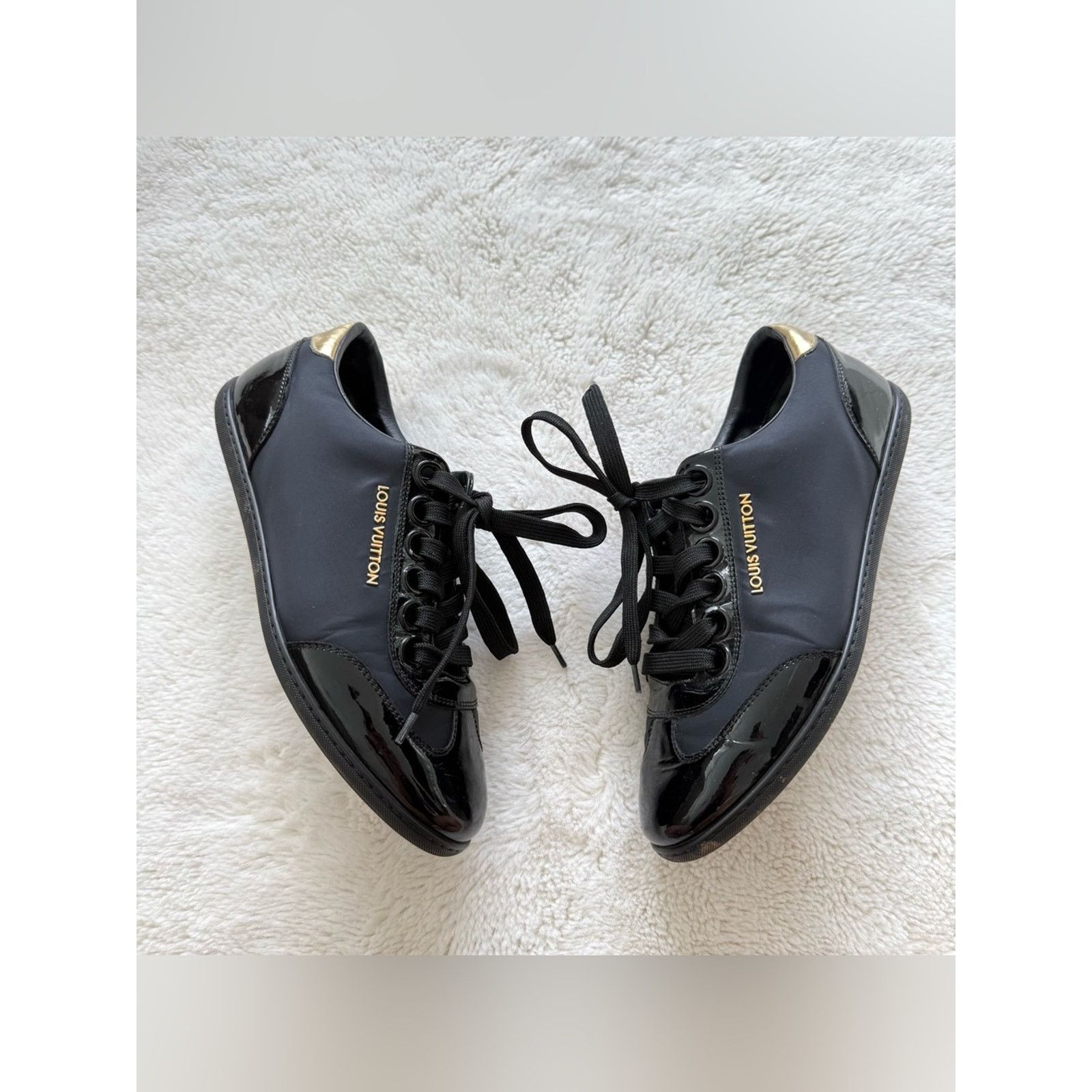 Louis Vuitton Louis Vuitton patent leather /cloth sneakers 37.5EU or 7.5 Size US 7.5 / IT 37.5 - 1 Thumbnail