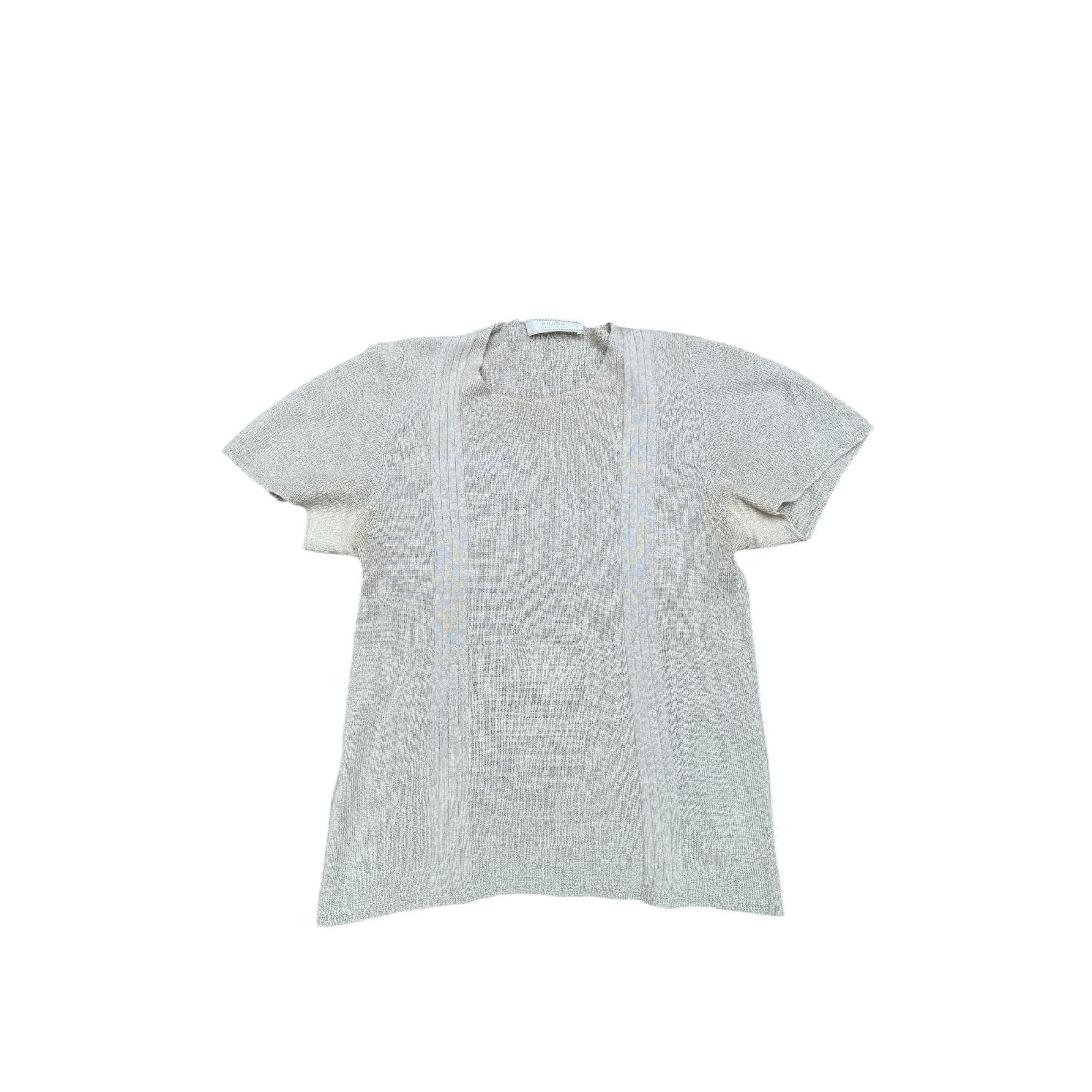 Prada Beige Cashmere Silk Short sleeves sweater Size XS / US 0-2 / IT 36-38 - 1 Thumbnail
