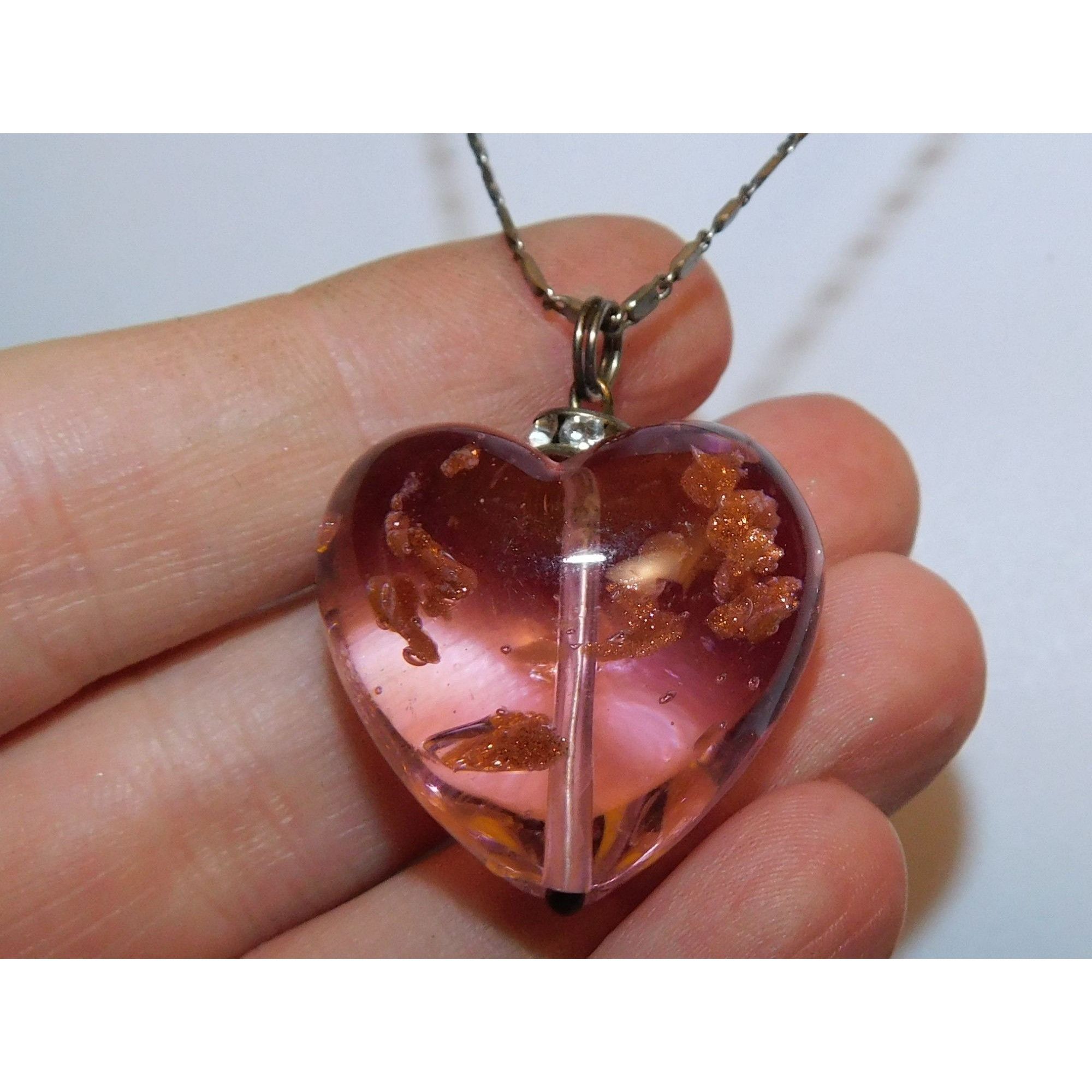 Other Coquette Translucent Pink Glass Heart Necklace Size ONE SIZE - 2 Thumbnail