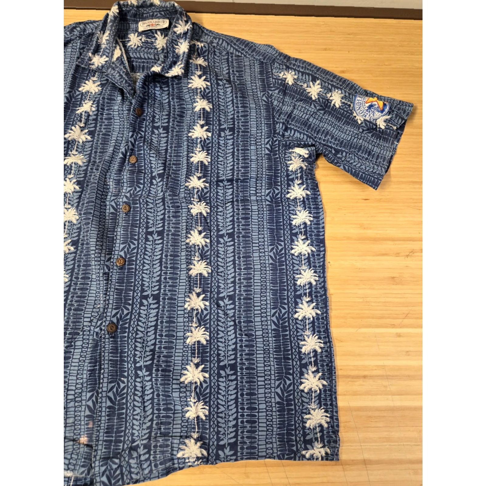 Vintage Pacific Legend Shirt Mens XL Blue Hawaiian Palm Tree Aloha Made in Hawaii USA Size US XL / EU 56 / 4 - 2 Thumbnail