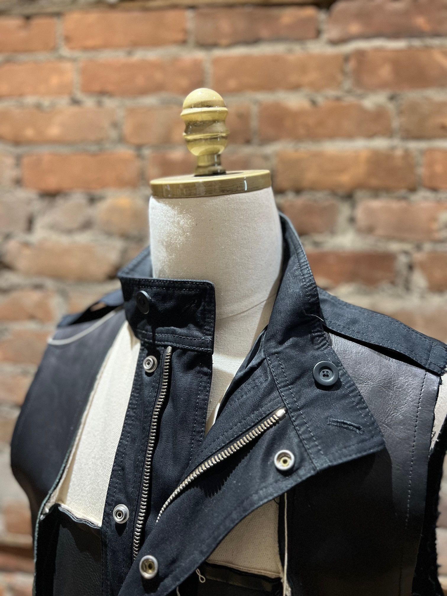 Rick Owens Rick Owens Mainline Mock Neck Leather Vest Size US M / EU 48-50 / 2 - 4 Thumbnail