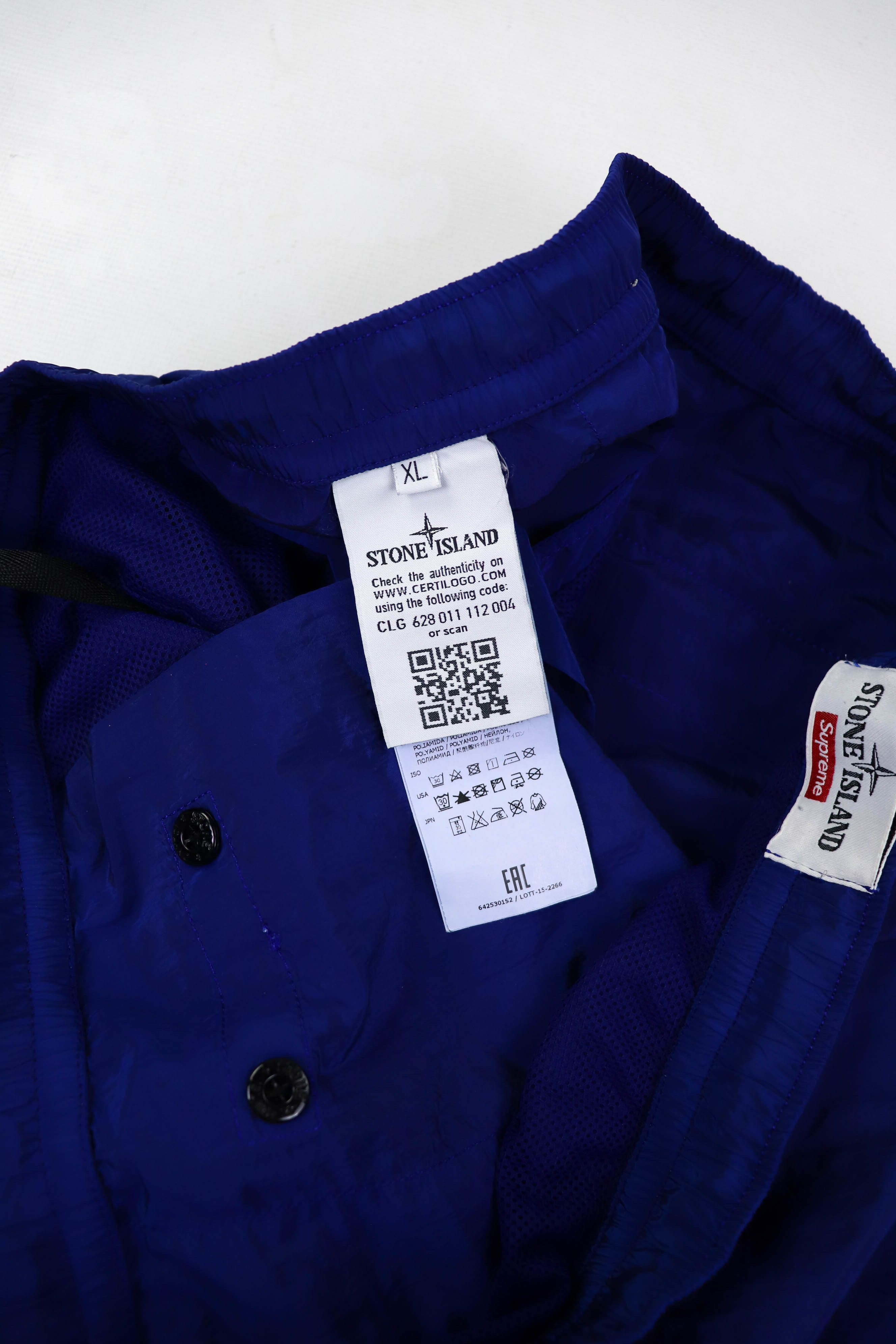 Stone Island × Supreme Stone Island x Supreme Shimmer Blue Nylon Metal Track Pants Size US 36 / EU 52 - 12 Thumbnail