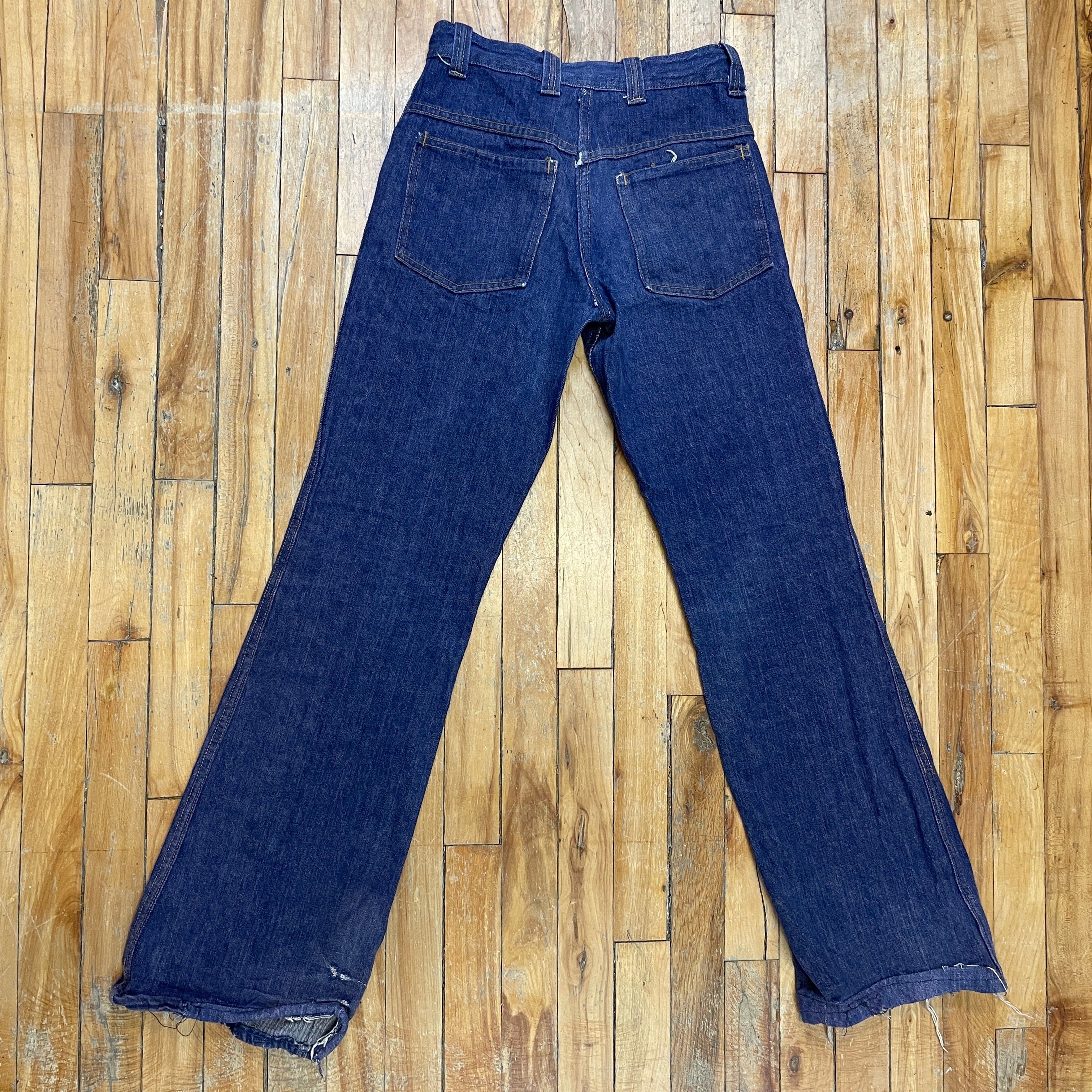Other Vintage Mended Indigo Denim Boot Cut Jeans 28" Waist Size 28" / US 6 / IT 42 - 2 Thumbnail