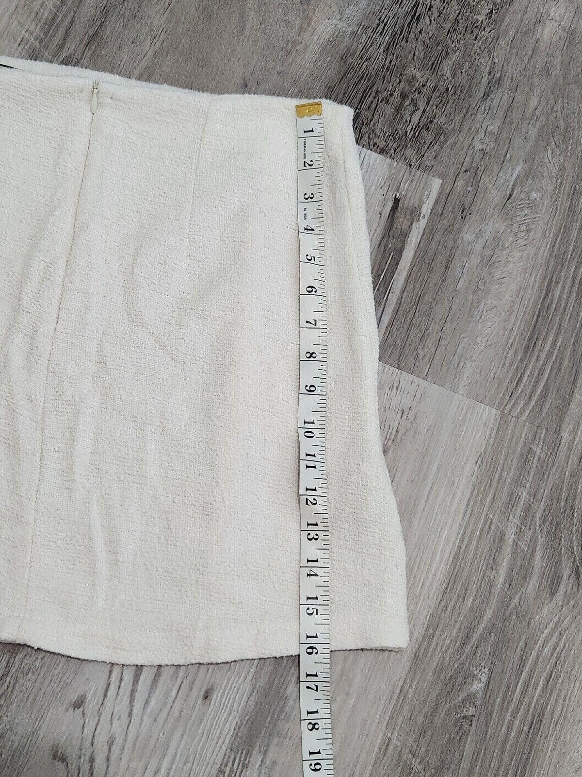 Designer MNG Basics Skirt Ivory Cream Mini Medium Stretch Summer Size 32" / US 10 / IT 46 - 6 Thumbnail