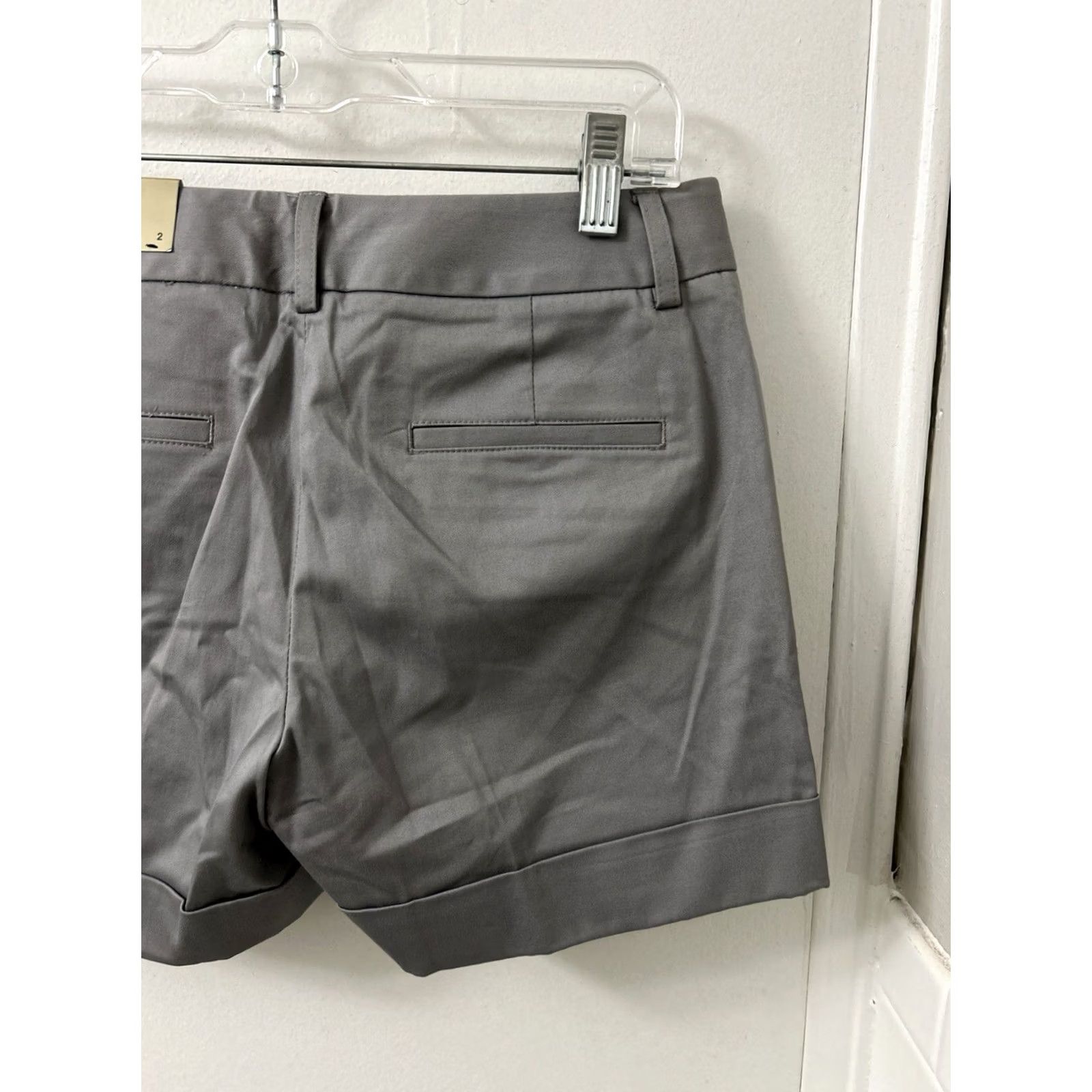 Express VINTAGE: No Express Editor Shorts Womens Size 2 Gray NWT Cotton Blend Stretch Cuffed Chino 4.5in Inseam Pockets Wool? Size 26" / US 2 / IT 38 - 3 Thumbnail
