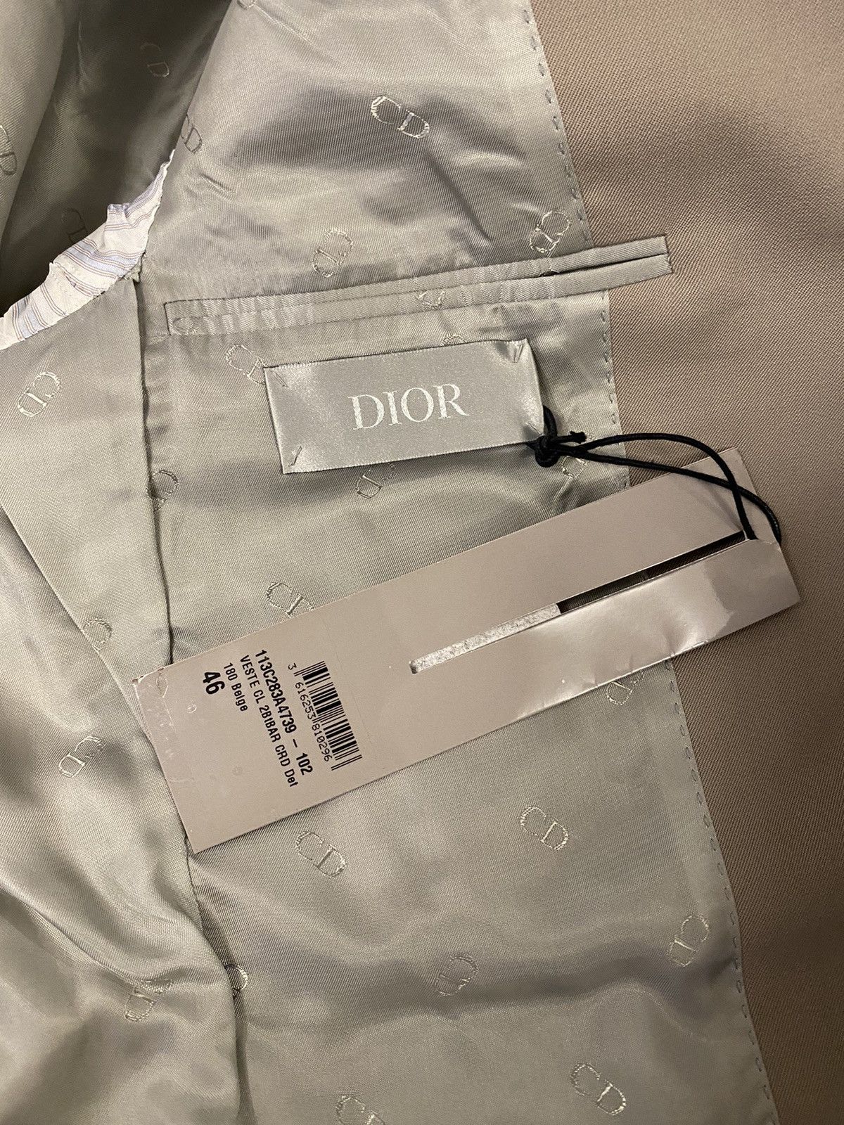 Dior Dior beige wool rolled sleeves blazer jacket 46 Size 46R - 5 Thumbnail