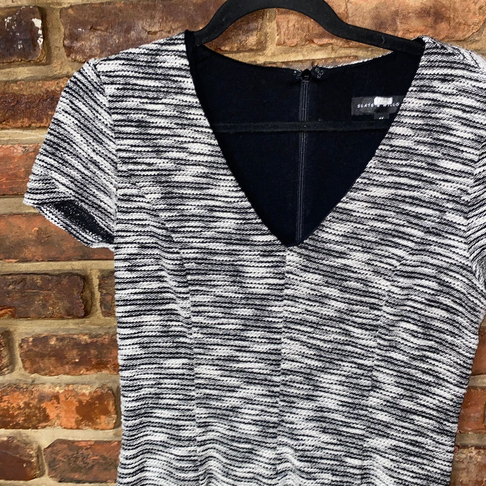 Other Slate & Willow Grey Knit Short Sleeve A-Line Dress Medium Size M / US 6-8 / IT 42-44 - 3 Thumbnail