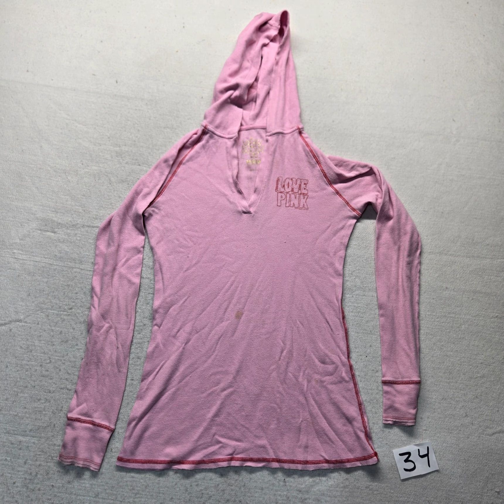 Pinko Pink Hoodie Women's Small S Lightweight Waffle Knit Pullover Sweater Chill Out Casual Activewear PINK Fabric Cotton Blend 55% Cotton 45% Polyester Size S / US 4 / IT 40 - 2 Thumbnail