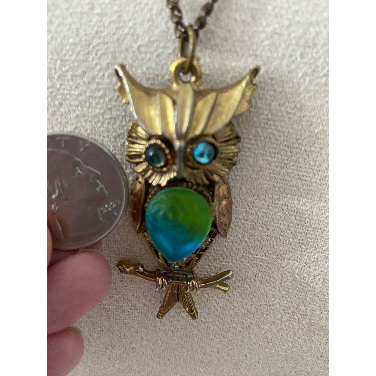 Vintage Vintage owl necklace gold tone Size ONE SIZE - 2 Thumbnail