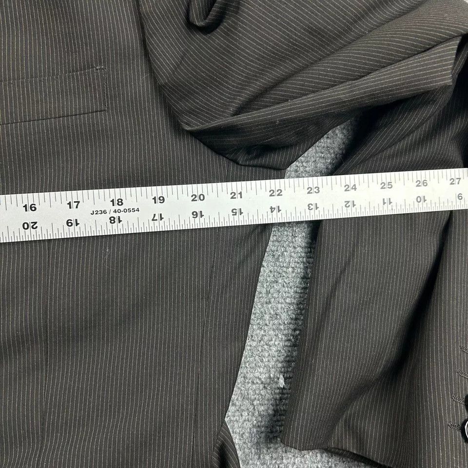 H&M H&M Blazer Mens 44 Brown Striped Suit Jacket Polyester Size 44R - 3 Thumbnail