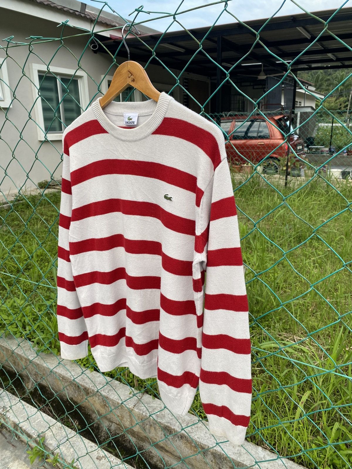 Lacoste SS Lacoste red striped knitwear Size US L / EU 52-54 / 3 - 4 Thumbnail