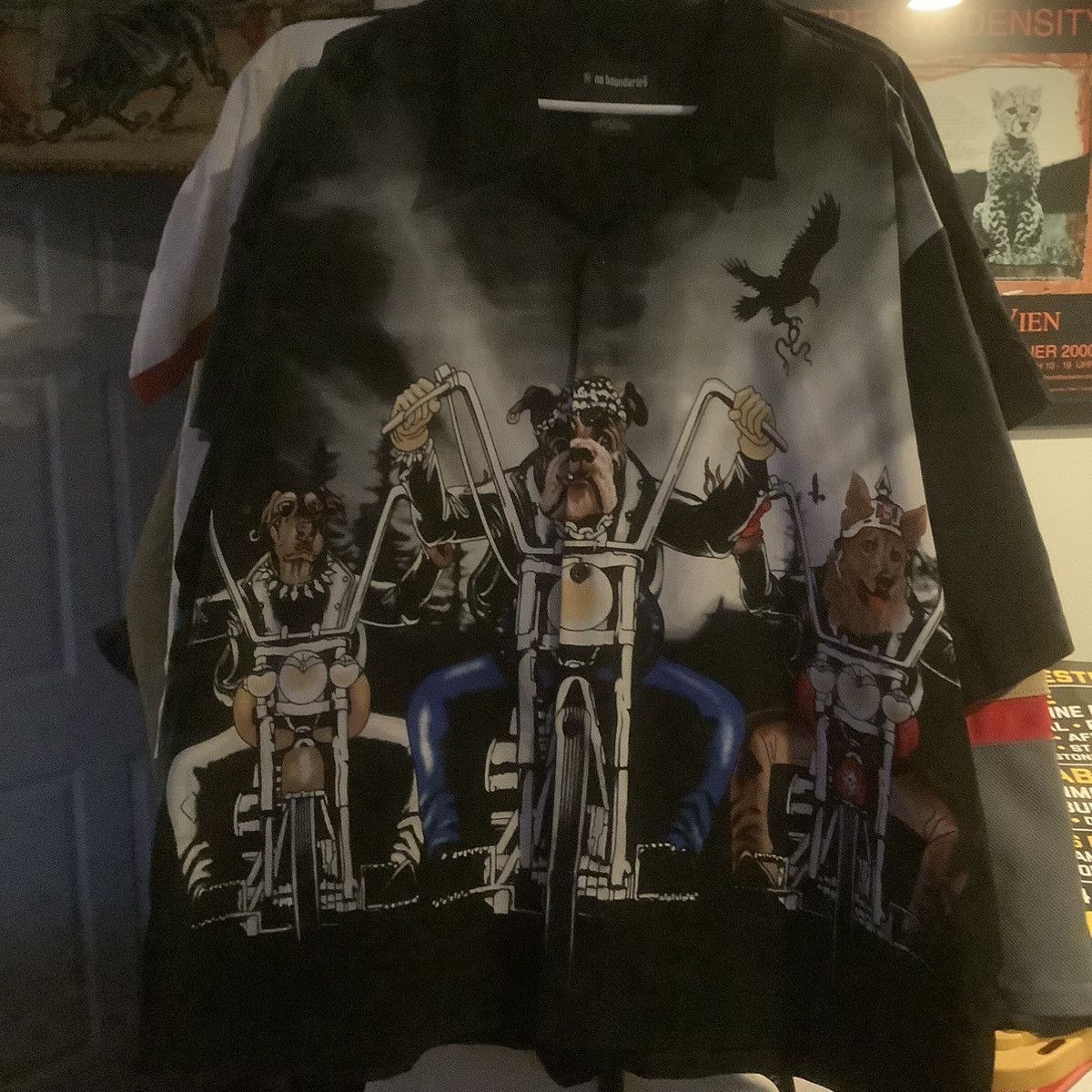 Vintage Biker Motorcycle Shirt Hogs Dogs No Boundaries xxl shirt Size US XXL / EU 58 / 5 - 1 Thumbnail