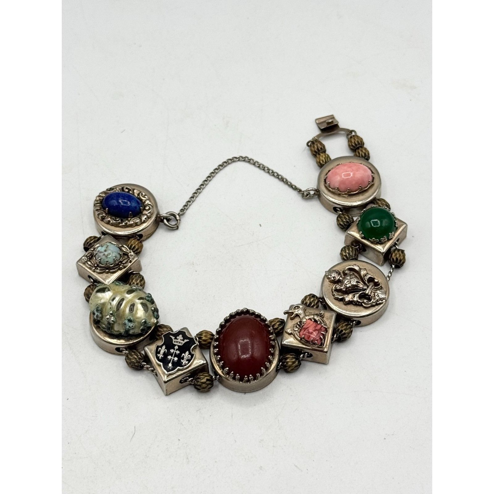 Vintage Estate Slide Charm Bracelet Vintage Victorian Revival Size ONE SIZE - 8 Thumbnail