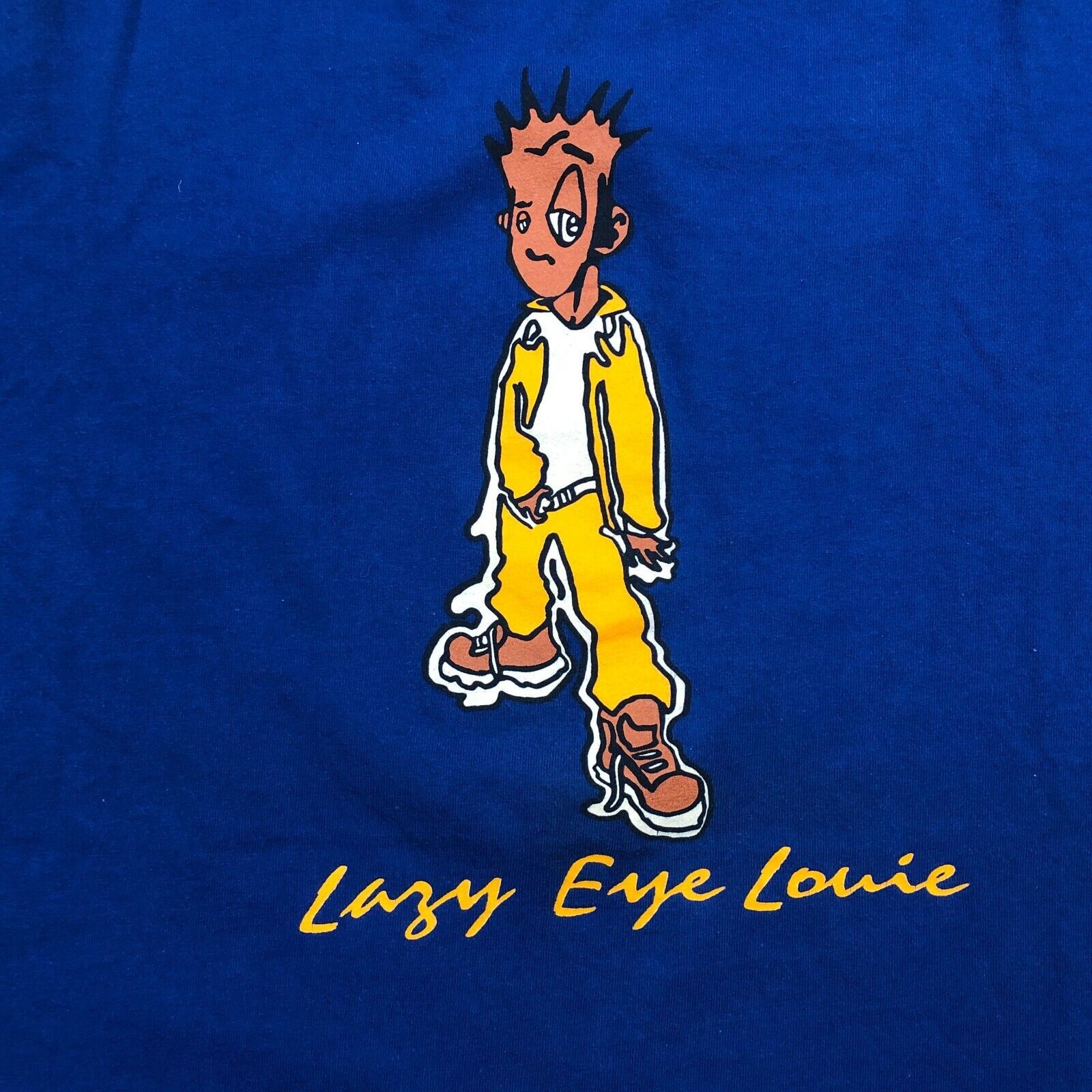 Cartoon Network × Vintage Lazy Eye Louie Cartoon Drawing Art Promo Blue Tee Size XL Size US XL / EU 56 / 4 - 2 Thumbnail