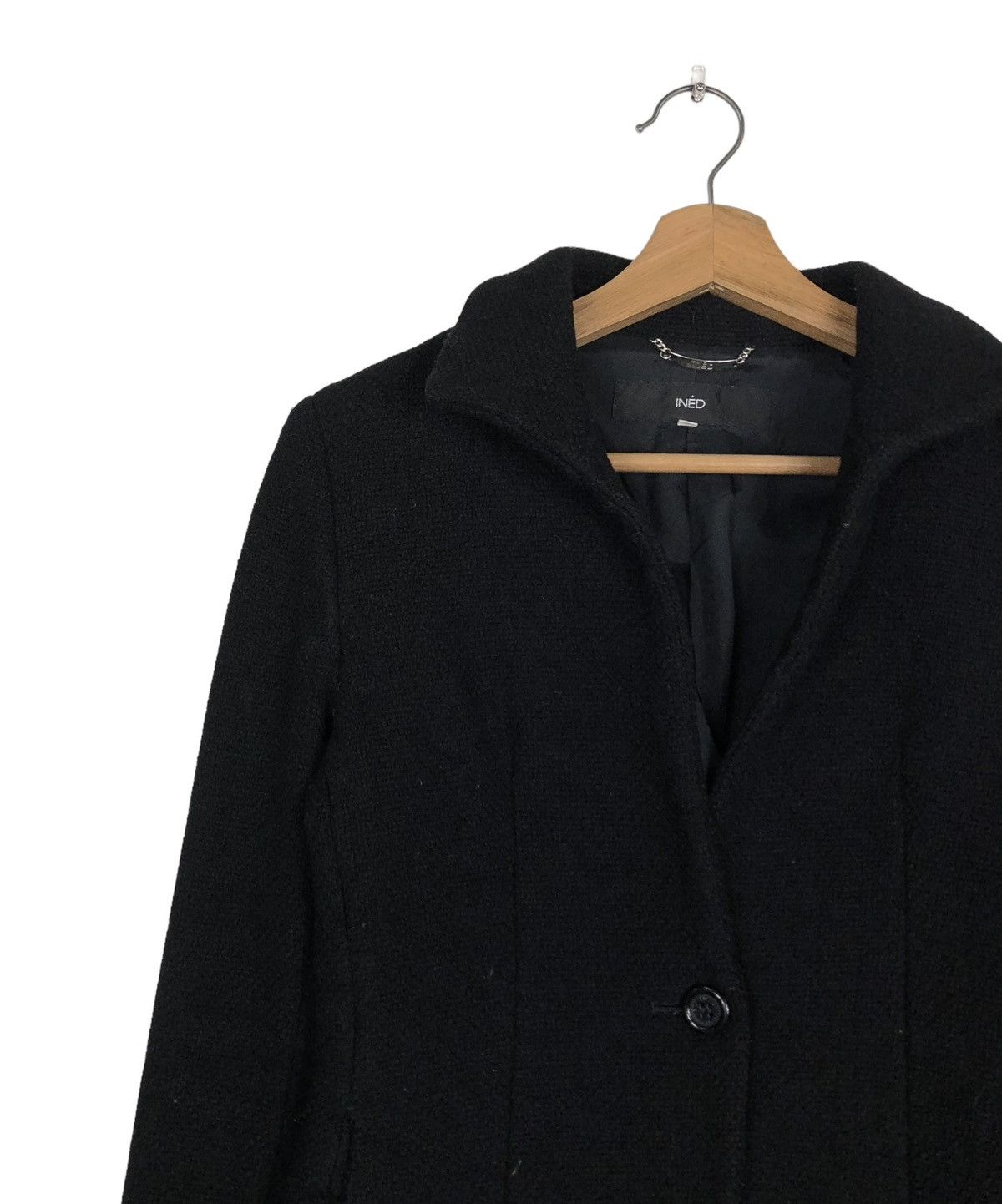 Japanese Brand 🔥RICH BLACK CROPPED WOOL JACKET INED JAPAN Size M / US 6-8 / IT 42-44 - 8 Thumbnail