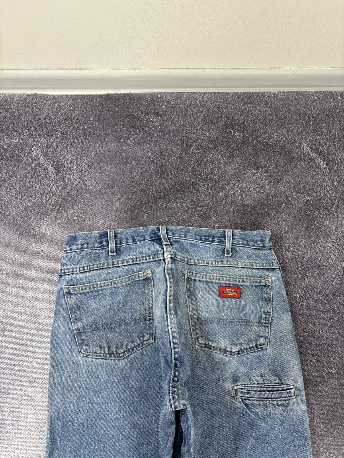 Dickies Vintage Dickies Double Knee USA Faded Denim Work Hype Jeans Size US 33 - 14 Thumbnail