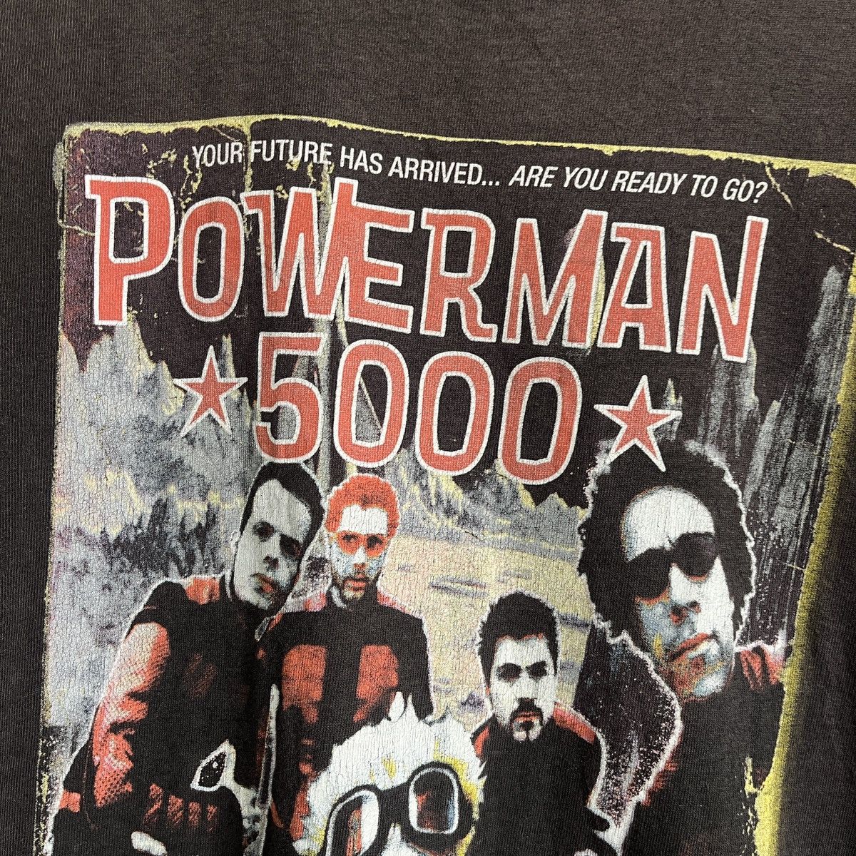 Band Tees × Vintage Distressed Faded Black Powerman 5000 TShirt Copyright 1999 Size US M / EU 48-50 / 2 - 12 Thumbnail