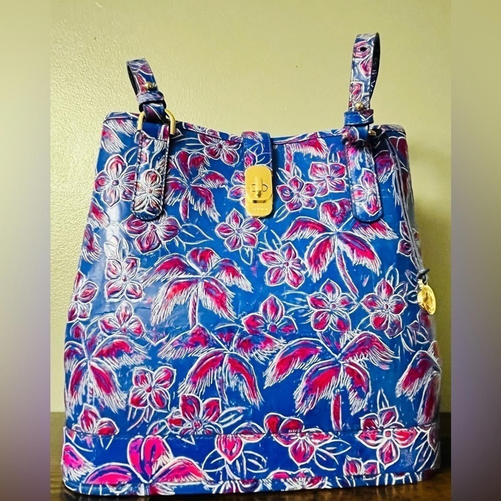 BRAHMIN Brahmin Giora Vista Blue Torrone Floral Shoulder Bag NWT Size ONE SIZE - 3 Thumbnail