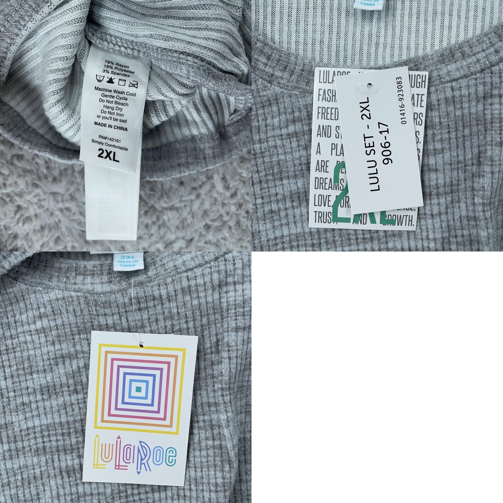 Vintage LuLaRoe Shirt Womens 2XL Gray Ribbed Knit Long Sleeve Lulu Scoop Neck Soft Shirt Womens Plus 2XL Gray Ribbed Knit Long Sleeve Scoop Neck Size XXL / US 16-18 / IT 52-54 - 8 Thumbnail