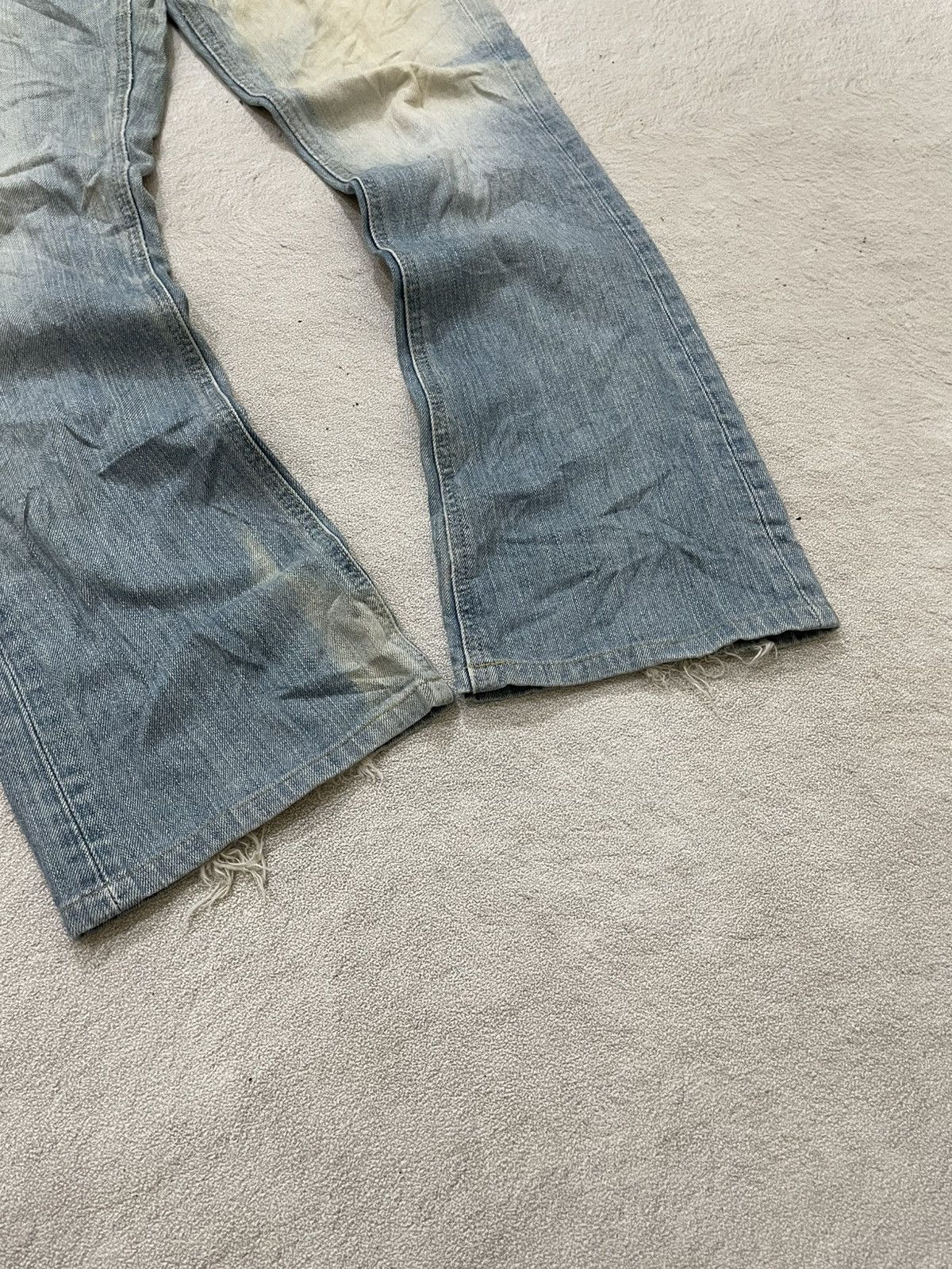 Maison Margiela 2000s Diesel Flare Denim Bootcut Distressed Blue Jeans Y2K Size 27" / US 4 / IT 40 - 3 Thumbnail