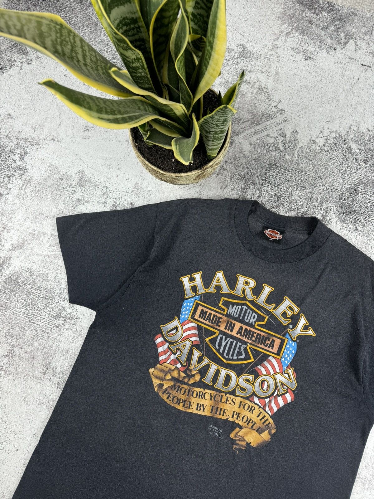 Harley Davidson 90s 1990 Harley Davidson USA Bike Eagle Print T Shirt Tee Size US XL / EU 56 / 4 - 4 Thumbnail