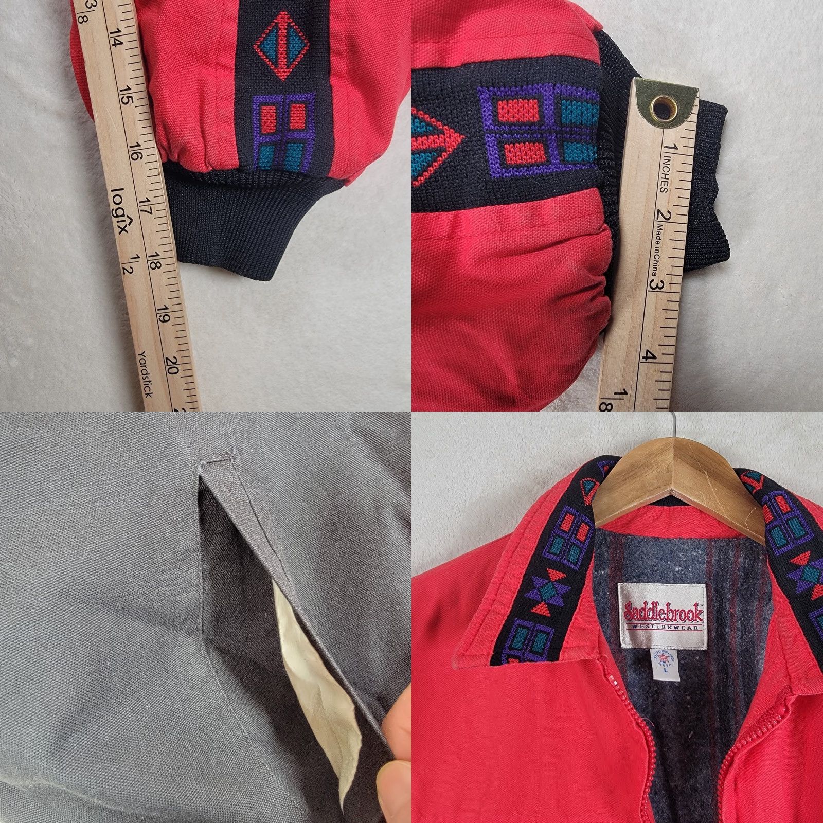 Vintage VINTAGE Saddlebrook Western Work Wear Red Blanket Lined Bomber Jacket Size Large Men Regular L Jacket Red Western 1940s 1950s 60s 70s Size US L / EU 52-54 / 3 - 10 Thumbnail