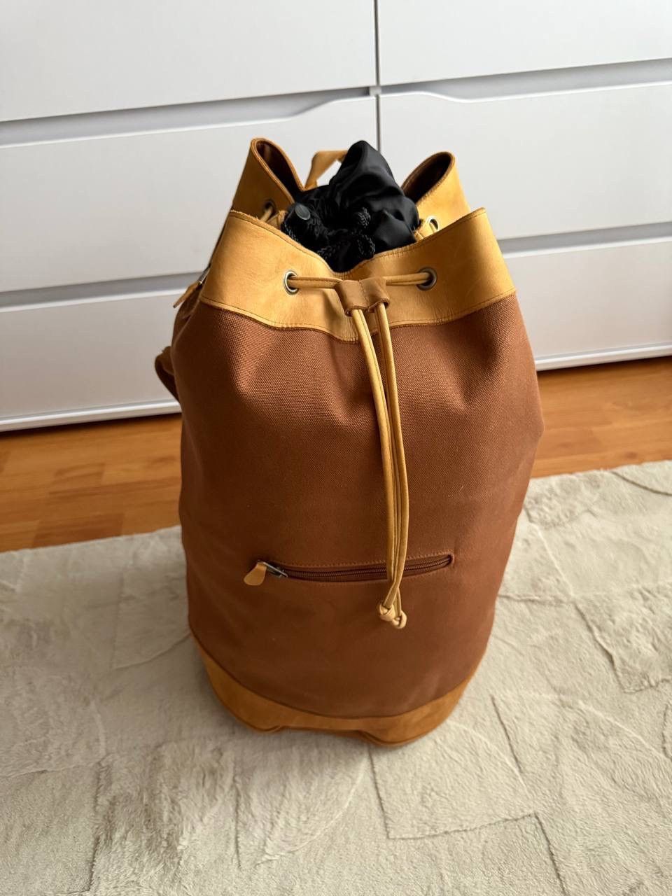 Marlboro Marlboro Brown Cotton Denim Backpack Bag With Leather insert Size ONE SIZE - 19 Thumbnail
