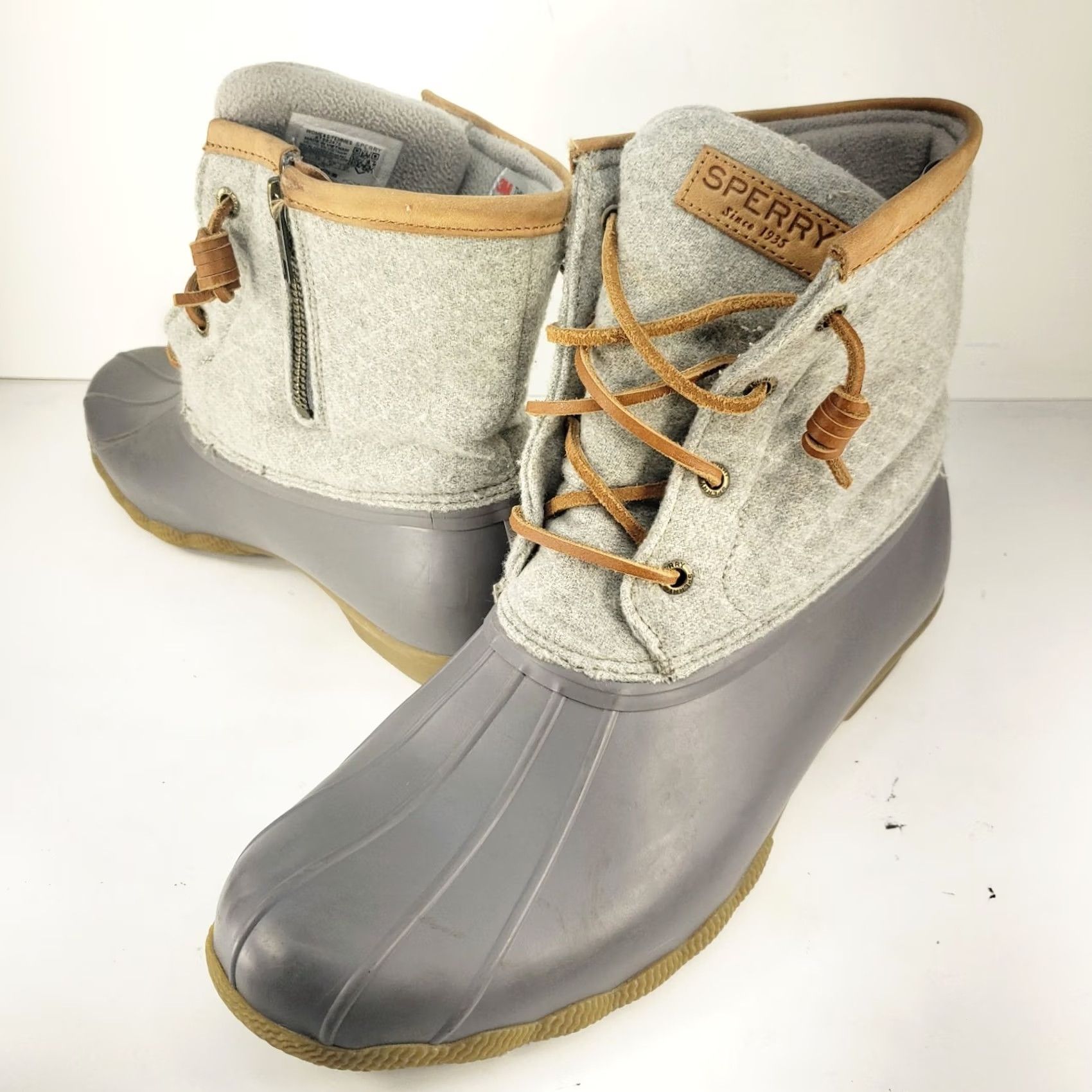 Sperry Sperry Saltwater Emboss Wool Duck Boots Dark Grey Women's Size 10M Boots Rain Duck Wool Embossed Gray SPERRY Saltwater Shoes Womens 10M Size US 10 / IT 40 - 2 Thumbnail