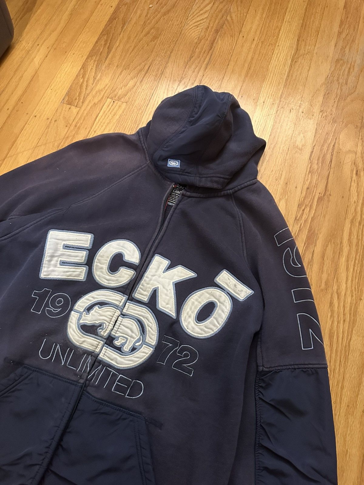 Ecko Unltd. Ecko UNLTD Navy/White Zip Up Hoodie Size US XL / EU 56 / 4 - 3 Thumbnail