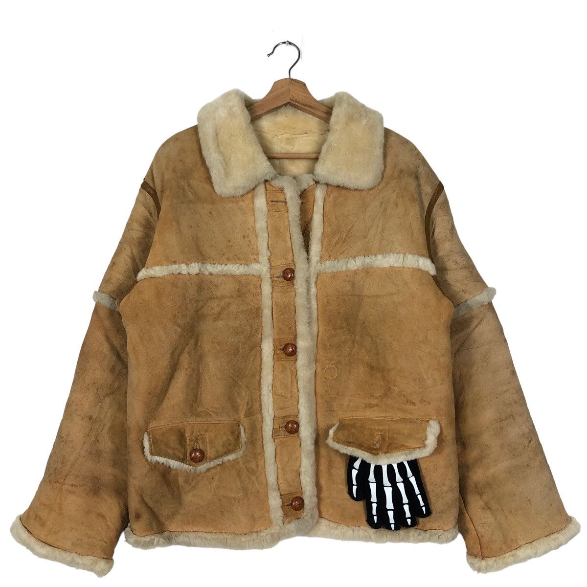 PPFM 🔥90’s Suede Sherpa Shearling PPFM Mink Fur Jacket Size US M / EU 48-50 / 2 - 2 Thumbnail