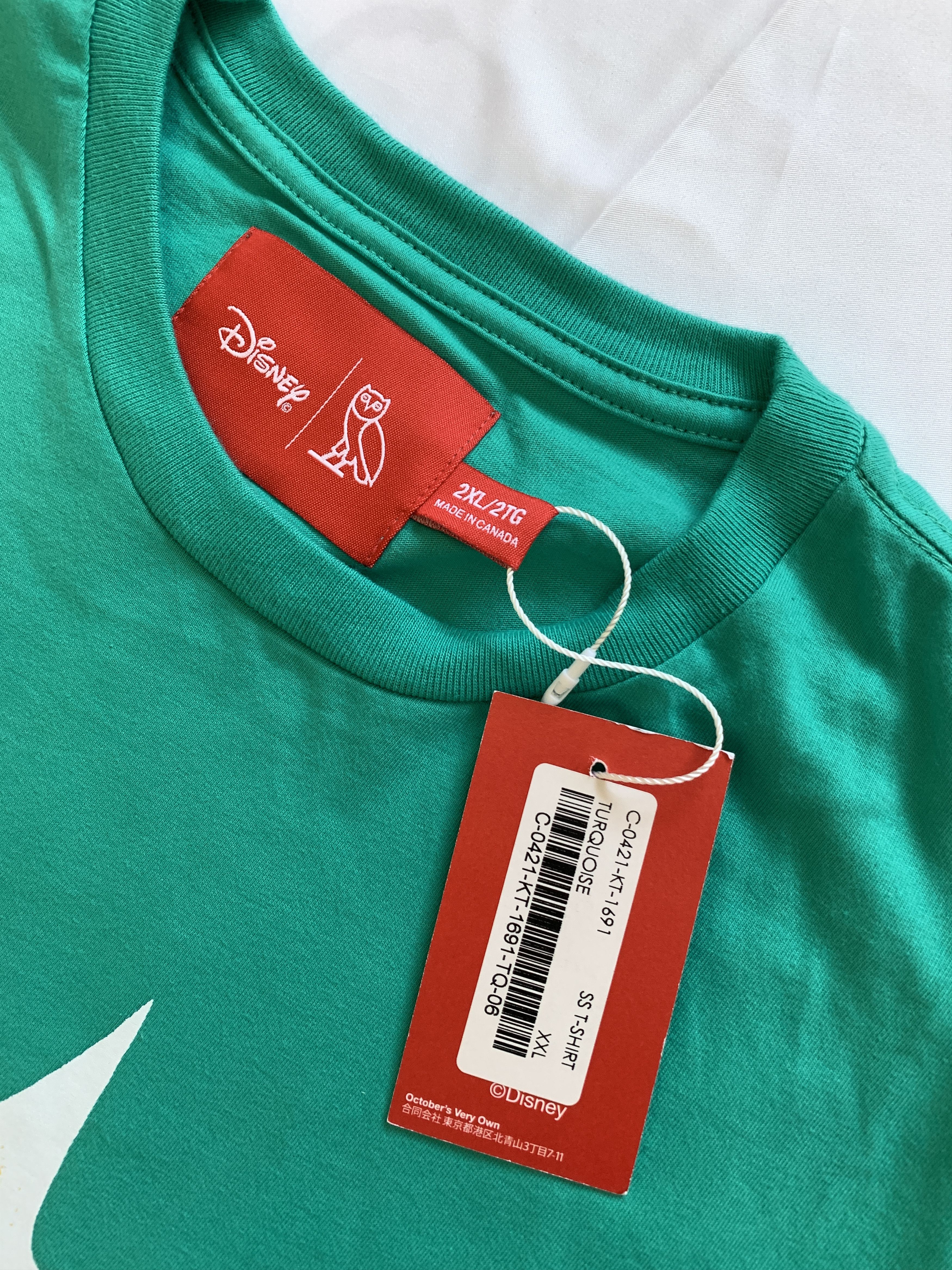 Disney OVO x Disney Donald "OWLS" T-shirt Turquoise Size US XXL / EU 58 / 5 - 4 Thumbnail