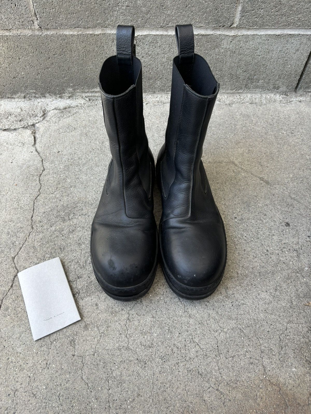 Pre-owned Rick Owens Bozo Chelsea Boot In Black