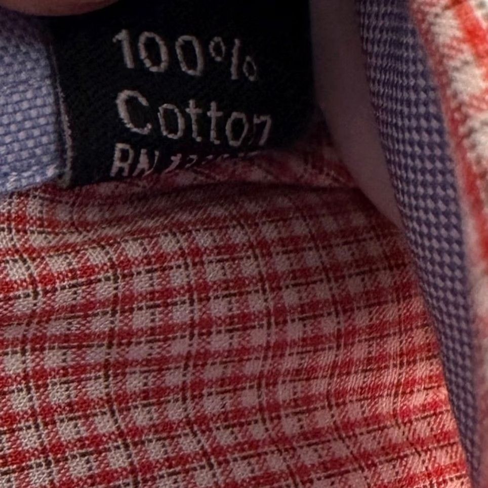 Nautica Nautica Shirt Mens Active Fit Button-Up Orange White Plaid Gingham Checkered Classic Preppy 100% Cotton Long Sleeve Button Navy? Size 46R - 6 Thumbnail