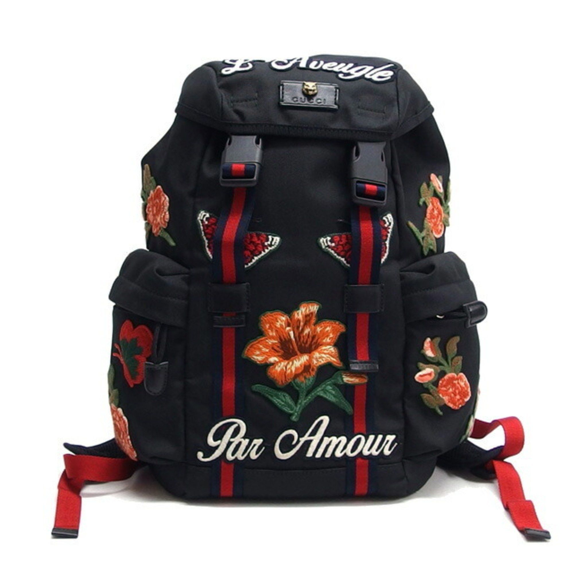 Gucci Embroidered Medium Backpack