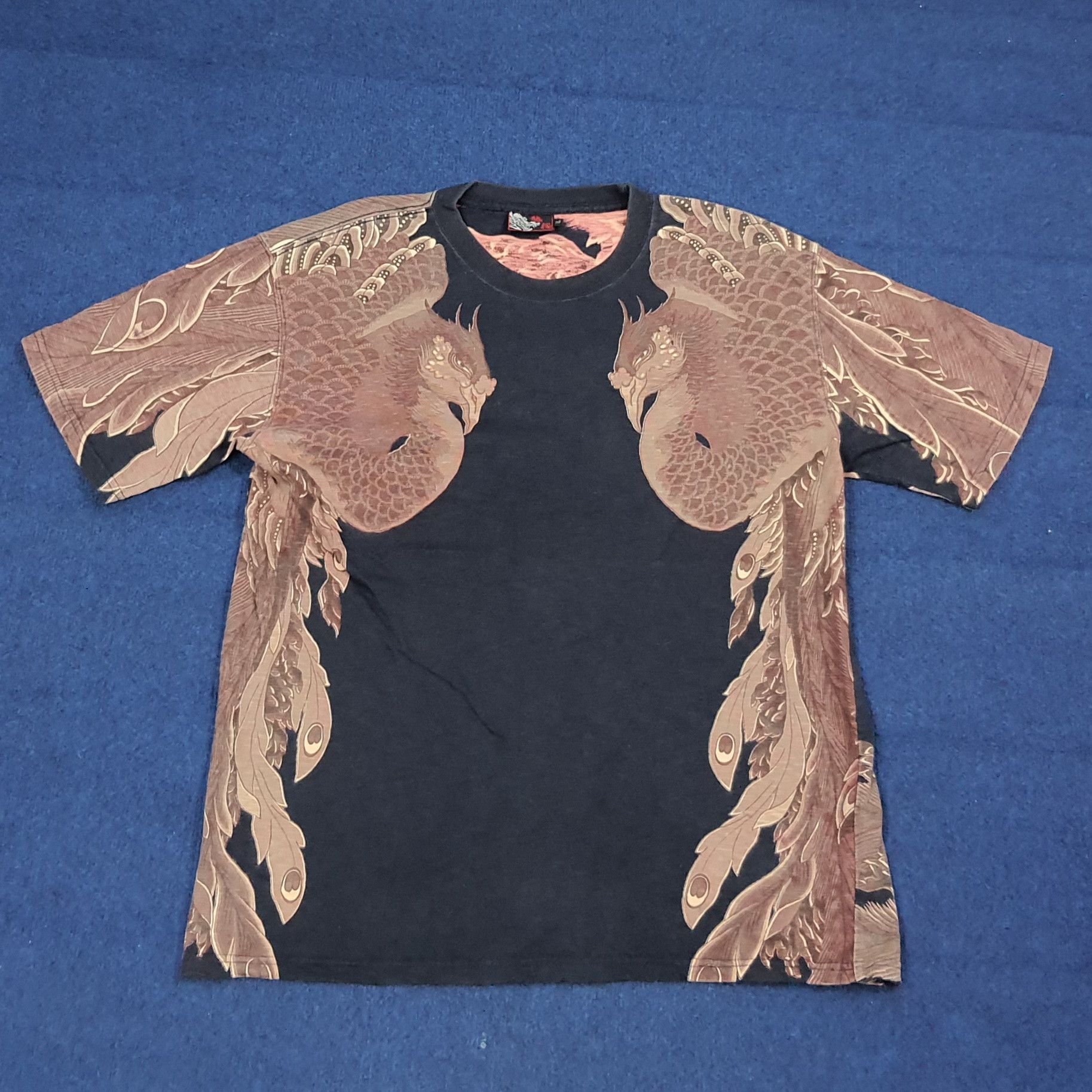 Japanese Brand Vintage Ryuzakura Japan Phoenix Sukajan Style Tshirt C276N25 Size US L / EU 52-54 / 3 - 1 Thumbnail