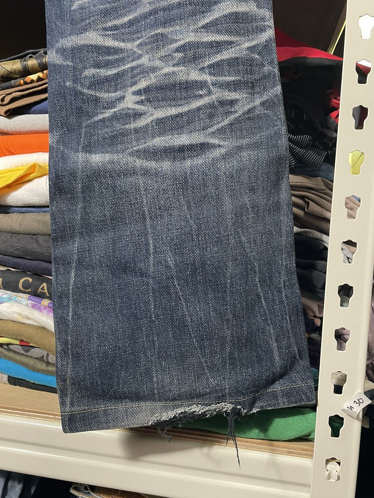 Japanese Brand Distressed Semantic Design Flair Cut Jeans Size US 32 / EU 48 - 11 Thumbnail