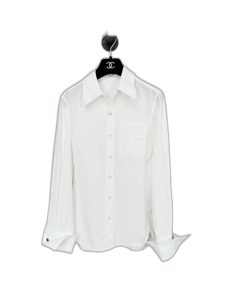 Saint Laurent Embroidered White Shirt Size 34