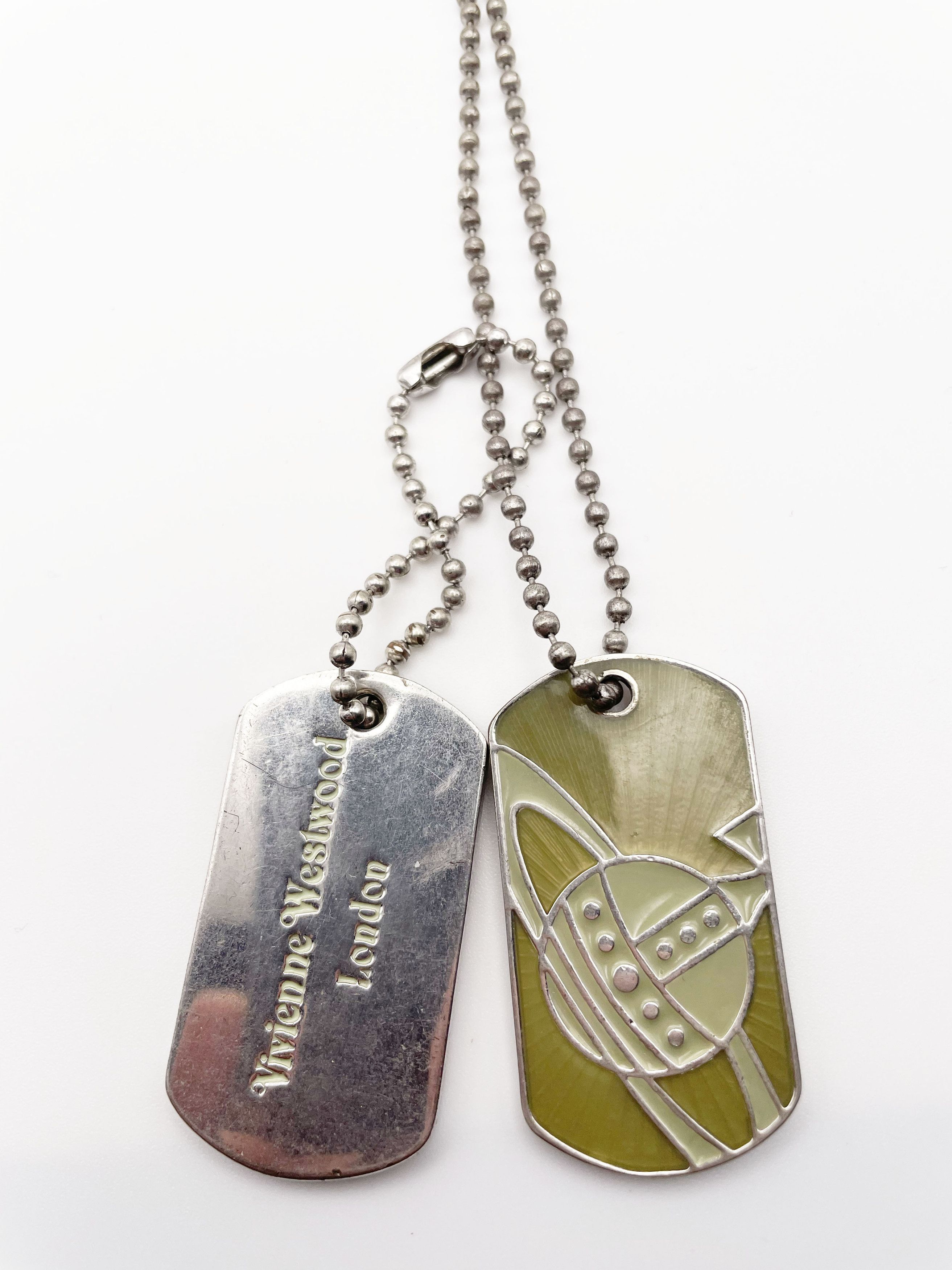 Vivienne Westwood 1997 Orb Dog Tag Necklace Size ONE SIZE - 4 Thumbnail
