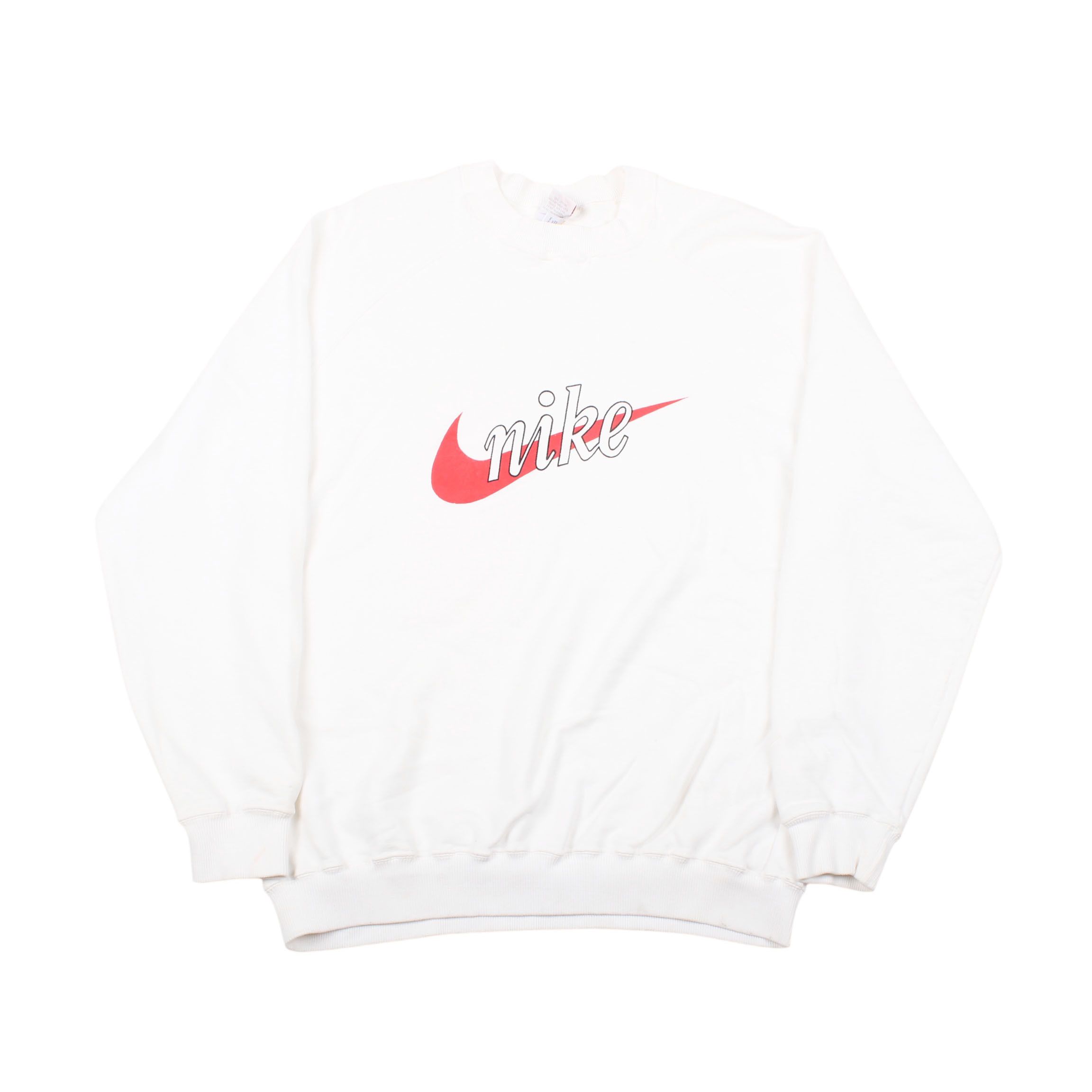 Nike Nike White Sweatshirt 90s Big Swoosh Logo Crewneck Pullover Size US L / EU 52-54 / 3 - 1 Thumbnail