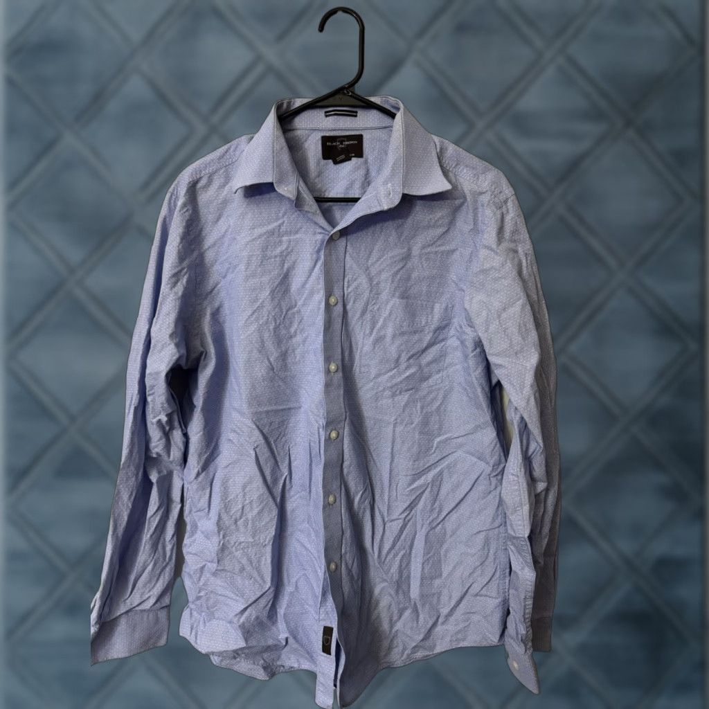 Vintage VINTAGE Black Brown 1826 Shirt Long Sleeve Button-Up Collared Shirt Men's Large Brown Blue Solid All Seasons 80s Size US L / EU 52-54 / 3 - 1 Thumbnail