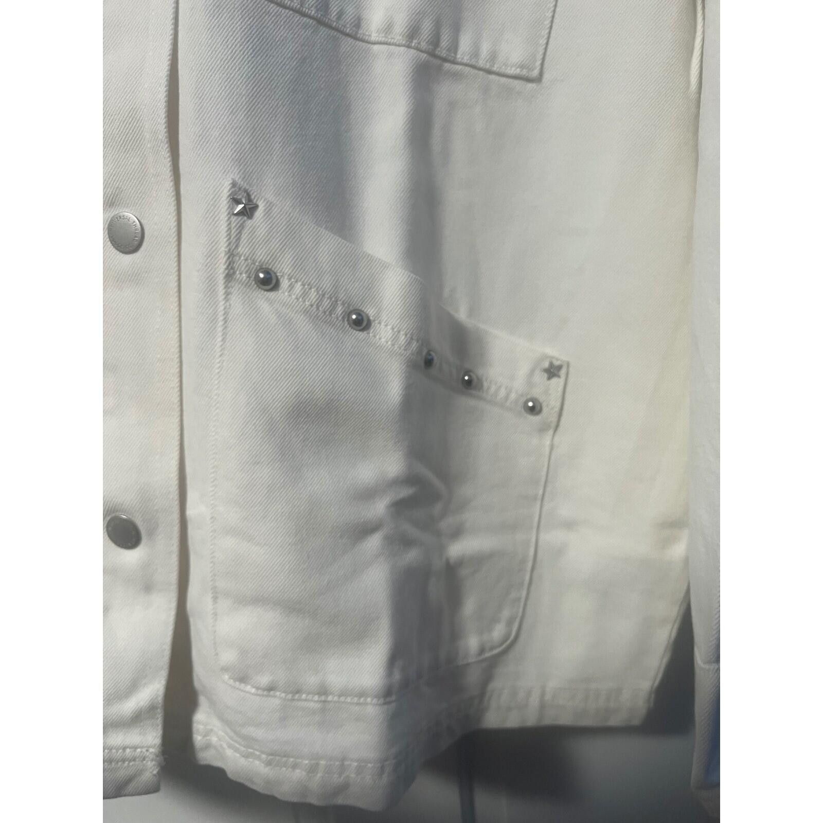 Other Universal Thread Denim Jacket Womens M White Studded NWT Size M / US 6-8 / IT 42-44 - 9 Thumbnail