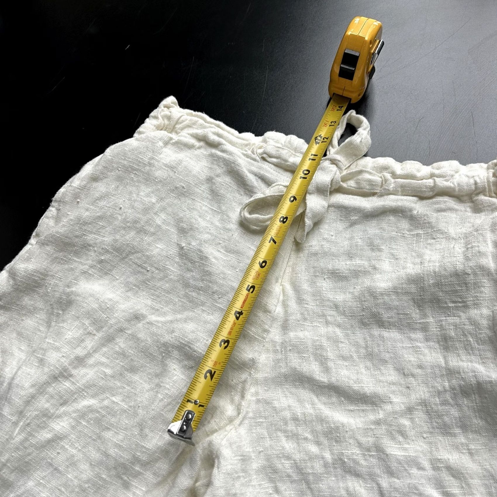 Vintage VINTAGE Linen Shorts Womens Medium White Paperbag Waist Tie Front Relaxed Fit Size 29" - 6 Thumbnail